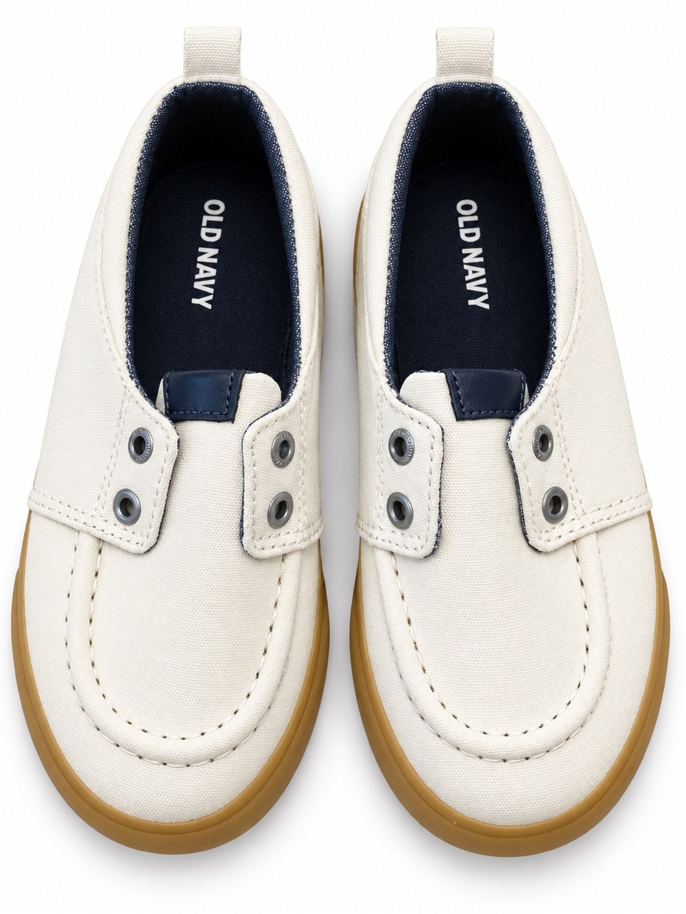 Old Navy Cream Canvas Slip-On Sneakers with Tan Sole